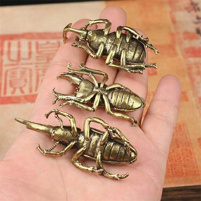 真鍮製　カブトムシ　甲虫 おしゃれな銅製昆虫アクセサリー ギフト チャーム　アクセサリー　手作り 真鍮 ペンダントの商品画像 2