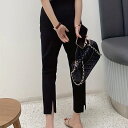女性用春夏カジュアルナインテンストゥオフィスパンツ - リラックスフィットセミエラスティックウエスト、ポケット付きドレイピー・トラウザー、無地でカジュアル&フォーマルウェアに適したソリッドカラー、構造的な外観(4)
