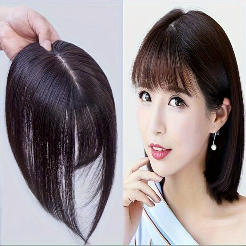 女性のクリップオン式ヘアエクステンション、ヘアエクステンション、白髪隠し、頭頂部のボリュームアップ用ヘアピース、シームレスヘアピース