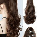 女性のためのクリップインハイポニーテールヘアエクステンション、自然な短い梨の花の巻き毛とフェイクヘア三つ編み ウィッグ かつら カツラ つけ毛 うぃっぐ(4)