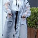レディース ロングレインコート 防水 収納ポケット付き 大きめ フード付き おしゃれ