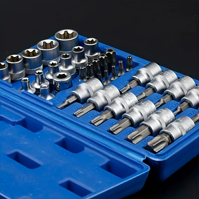 梅の花星型ソケットセット34ピース、E型ソケット、梅の花六角ソケットヘッドセット