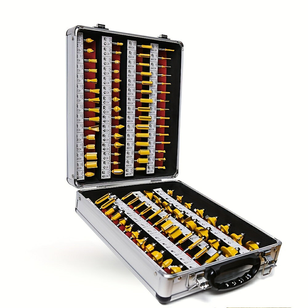 乐天商城 - 100個セット、炭化タングステンルータービット、1/4インチシャンク、木工用