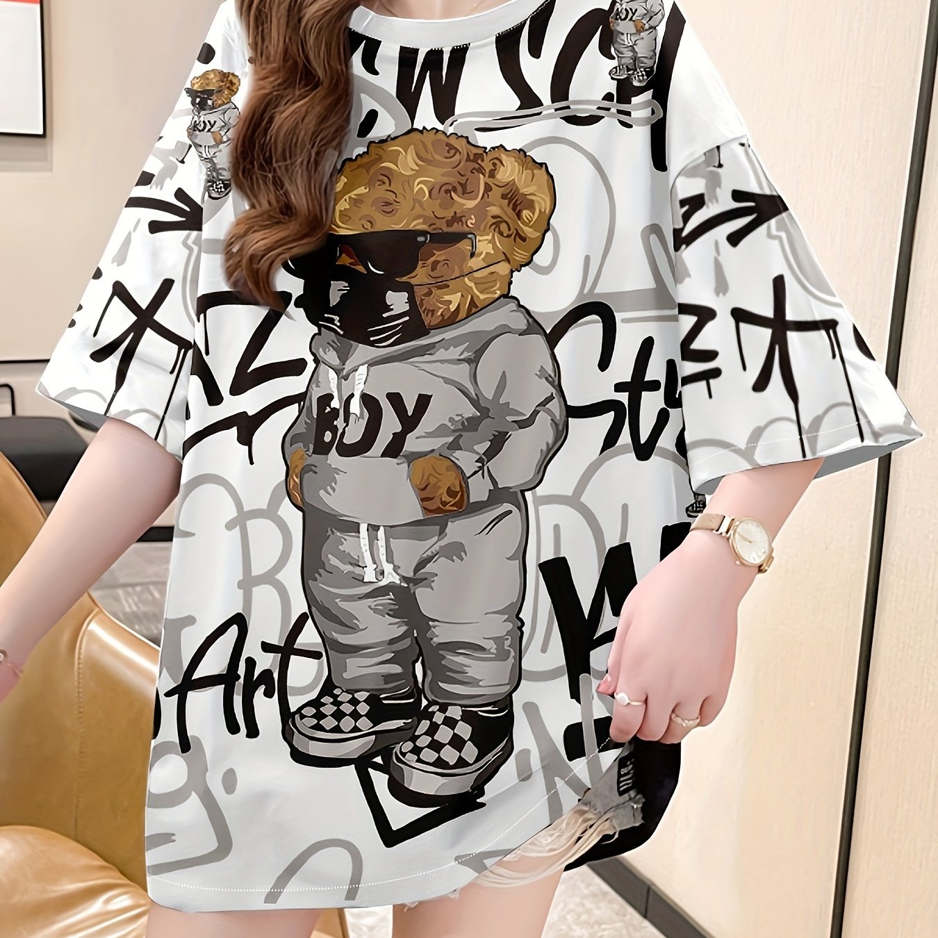 乐天商城 - ゆったりシルエット、長袖カジュアルTシャツ、春夏秋