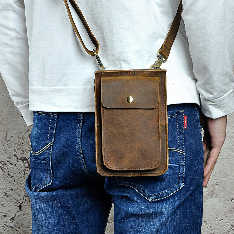 本革牛革 メンズ ボディバッグ 斜めがけ ワンショルダー ウエストバッグ スマホ収納 カメラ収納 アウトドア対応 デイリーユース 無地 シンプル 大人カジュアル 経年変化 手作り 上質レザー ギフト プレゼント 記念日 お祝い プチギフト(4.0)