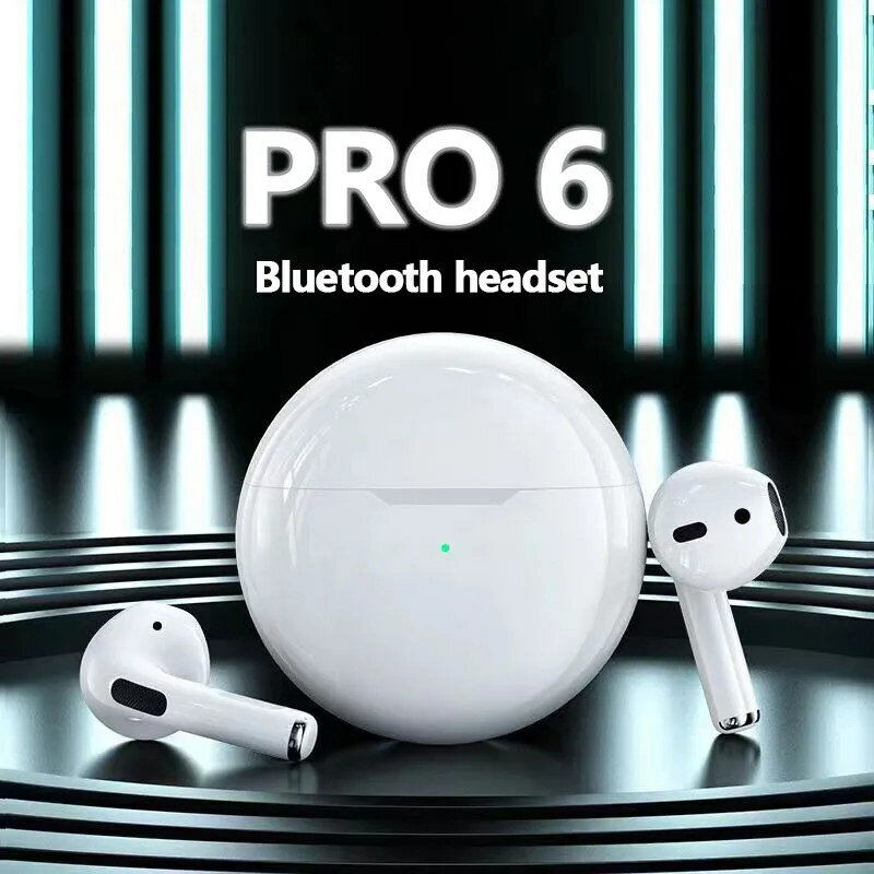 PRO 6ワイヤレス Bluetooth ヘッドセット 5.0 Bluetooth プロトコル耳栓タイプ強力な耐久性ゲーム競争力のあるヘッドフォン TWS ランニング