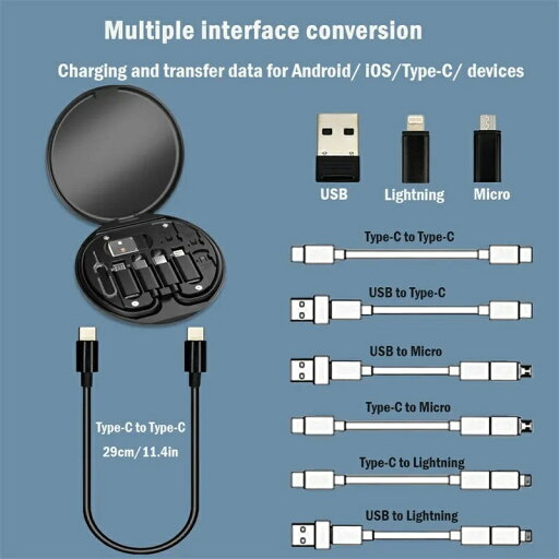 60W Type-C to USB C to Micro USB to Lighting 高速充電アダプターキット iPhone 14 13 12 Pro OTG コンバーター マルチストレージボックス用 60W Type-C to USB C to Micro USB to Lighting 高速充電アダプターキット iPhone 14 13 12 Pro OTG コンバーター マルチストレージボックス用