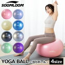 SOOMLOOM ヨガボール バランスボール 65cm フットポンプ付き 空気入れ セット アンチバースト 椅子 体幹トレーニング ダイエット器具 ダイエット バランス エクササイズ インナーマッスル