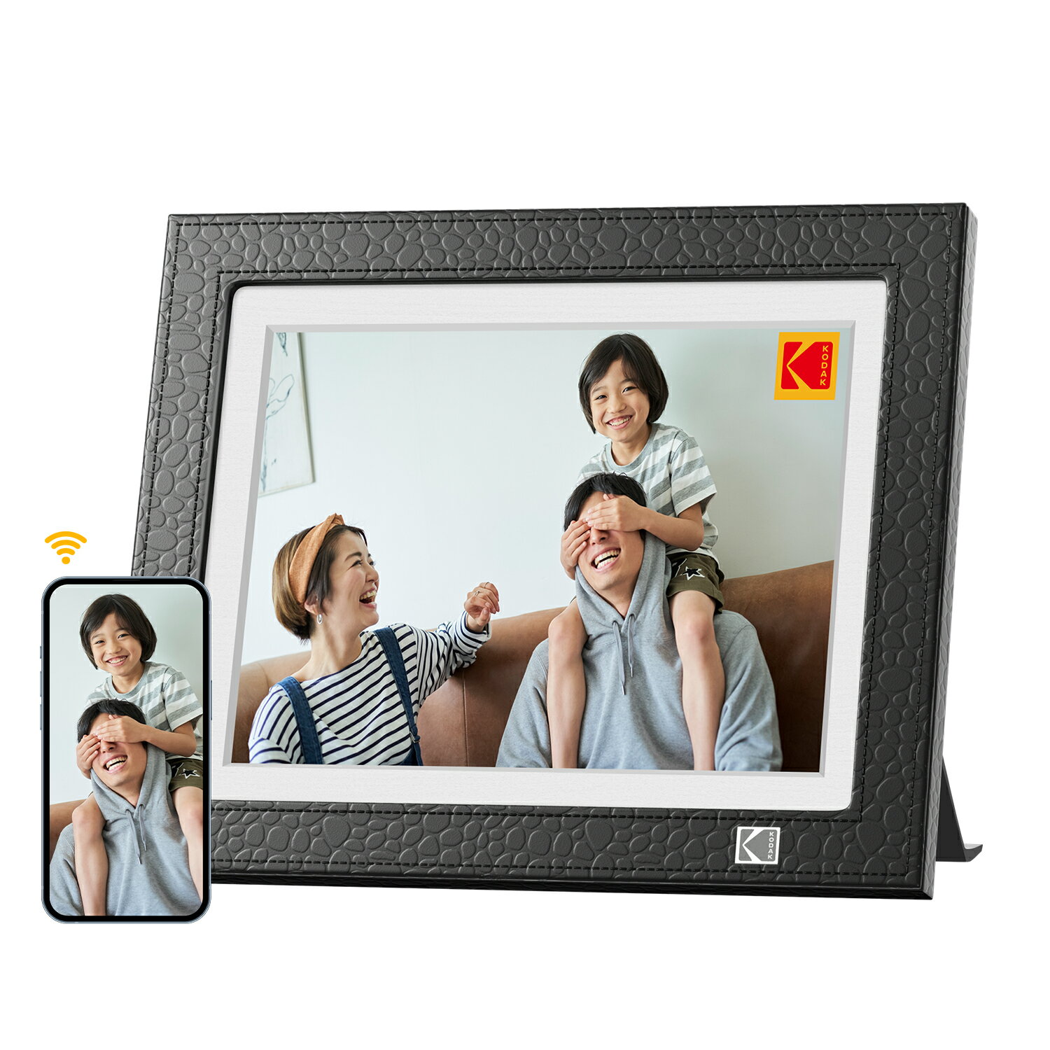 【KODAK 新登場革風 2K画質】9.7インチ Wifi デジタルフォトフレーム 32GBメモリ内蔵 写真/動画再生 遠隔転送 リアルタイムに共有 メール転送 64GBまでSDカード/USBメモリ対応