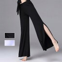 ダンスパンツ 美脚パンツ サイドカット ローライズ フィットネス 社交ダン ベリーダンス レッスンパンツ ズボン ダンス衣装 pants アラビアン レディース...