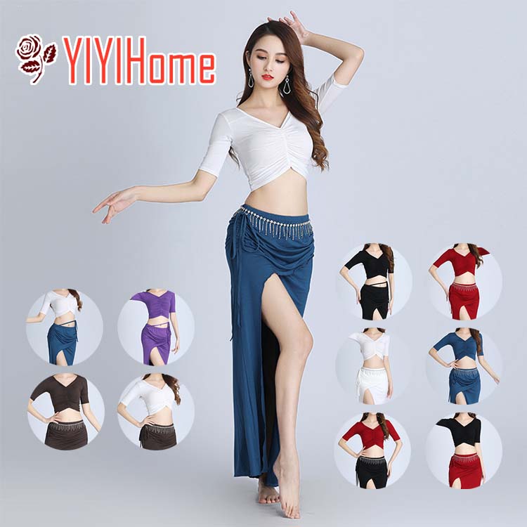 ベリーダンス ダンス衣装 セット ハロウィン コスプレ 仮装 パーティー 余興用 レッスン着 トップス スカート 2点セット 社交ダンス 発表会 ラテンダンス...