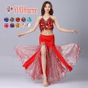 10色 ベリーダンス ダンス衣装 セット ハロウィン コスプレ 仮装 パーティー 余興用 レッスン着 ブラ スカート 2点セット 社交ダンス 発表会 ラテンダ...