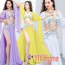ベリーダンス ダンス衣装 セット ハロウィン コスプレ 仮装 パーティー 余興用 レッスン着 トップス スカート インナーパンツ3点セット 社交ダンス 発表会...