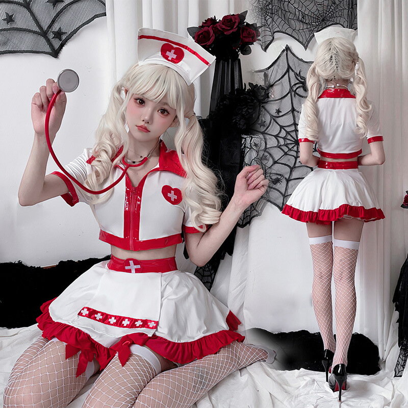 乐天商城 - ナース コスプレ 衣装 セットアップ ミニ セクシー 過激 制服 白 ナース服 レディース コスチューム 看護婦 医者 大人 ハロウィン かわいい 余興 イベント 女医 ハロウィンコスチューム 衣装 忘年会 出し物 文化祭 学園祭 ホワイト