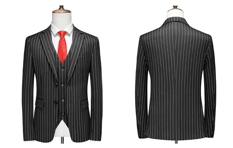 6色 スーツ カラースーツ メンズ フォマール スーツ 3点 ステージ衣装 結婚式 二次会 忘年会 新年会 パーティー スーツ 発表会 演奏会 司会 カラオケ ダンス スーツ セットアップ 長袖 長ズボン ストライプ ブラック ホワイトワインレッド ブラウン ネイビー