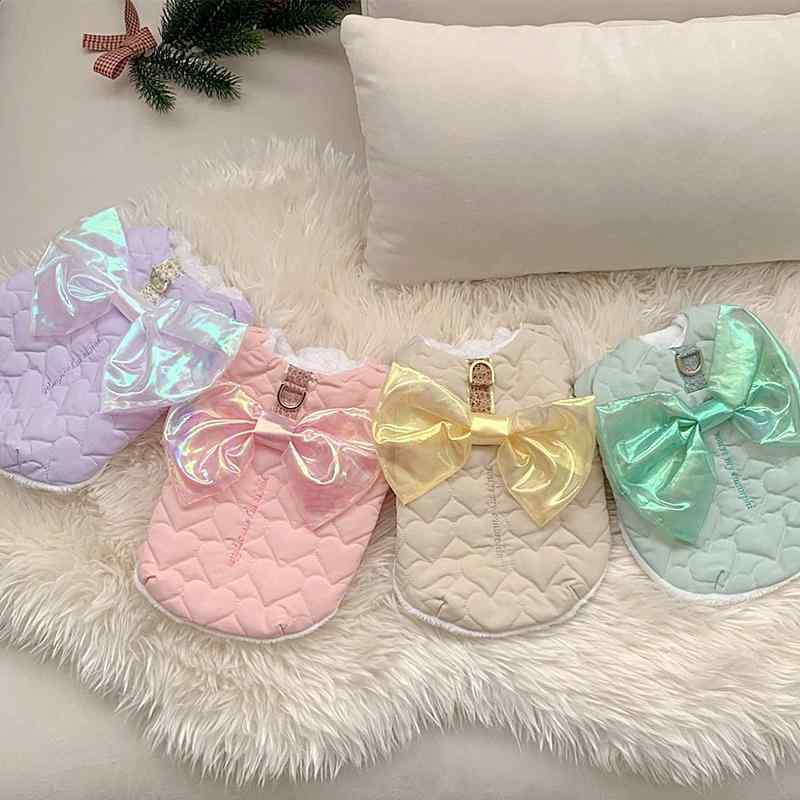 ペット用品 春 夏 秋冬 ペット 犬 猫 服 散歩 かわいい おしゃれ 綿 コットン プリンセス リボン 装 ハート オーロラ シンプル ドッグウェア