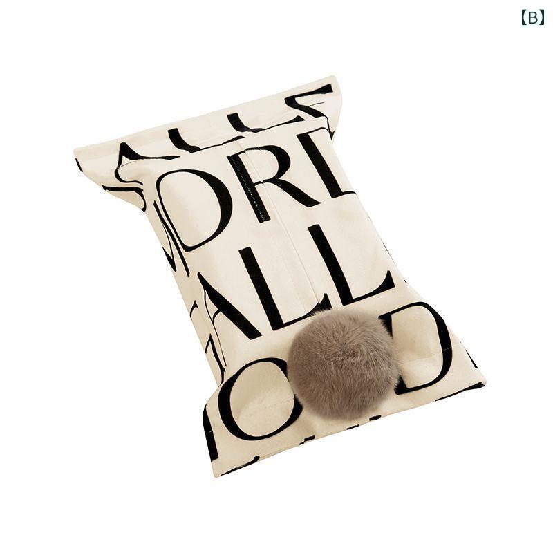 レディース 女性 カー用品 車用品 ティッシュ ボックス 豪華 バッグ 吊り下げ式 おしゃれ かわいい 車内 装飾 ケース シンプル 英字 北欧風 ポンポン ストライプ 大人 上品 耐水 厚手 ベルト付き 防水