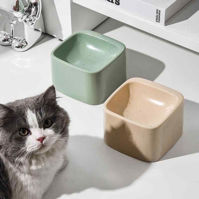 韓国 ペット用品 犬 猫 小動物 食器 餌 飯 器 ボウル フード キャット ドッグ おしゃれ かわいい 実用的 四角 正方形 シンプル 高級