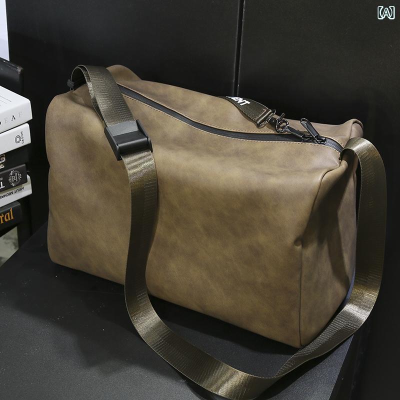 メンズ ファッション おしゃれ かっこいい アップグレード 強化 防水 ジッパー 厚手 ソフトレザーショルダー バッグ フィットネス バッグ大容量 ファッション クロス ボディバッグ