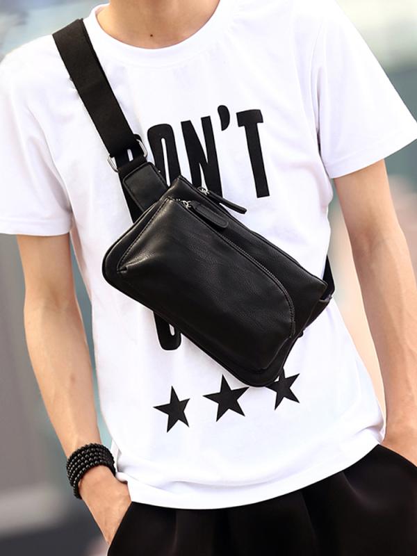 メンズ ファッション おしゃれ かっこいい メンズ ストリート ポケット バッグ ファッション チェスト バッグ メッセンジャーバッグ チェスト スモールバッグ メッセンジャー 携帯電話 バッグ 韓国 スタイル シングル ショルダー メンズバッグ