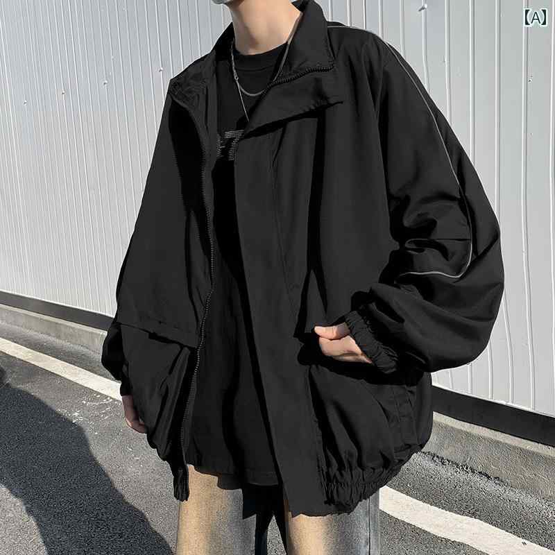 樂天商城 - メンズ ファッション 春　夏　秋　冬　 かっこいい オシャレ モテ 男性用 紳士服 服 韓国 シンプル　大人 春秋 メンズ スタンドカラー ジャケット アメリカン 機能性 ジャケット カジュアル ジャケット