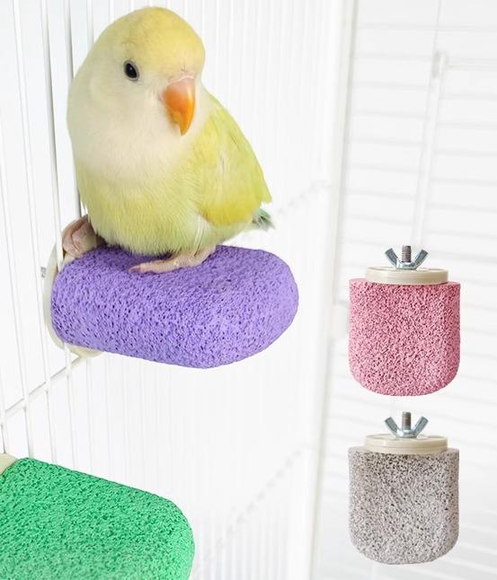 ペット用品 おすすめ 小動物 おしゃれ かわいい 鳥 インコ オウム 文鳥 ヨウム おもちゃ アイスクリーム型 爪研ぎ 棒 止まり木 滑り止め シンプル ネジ式(4)