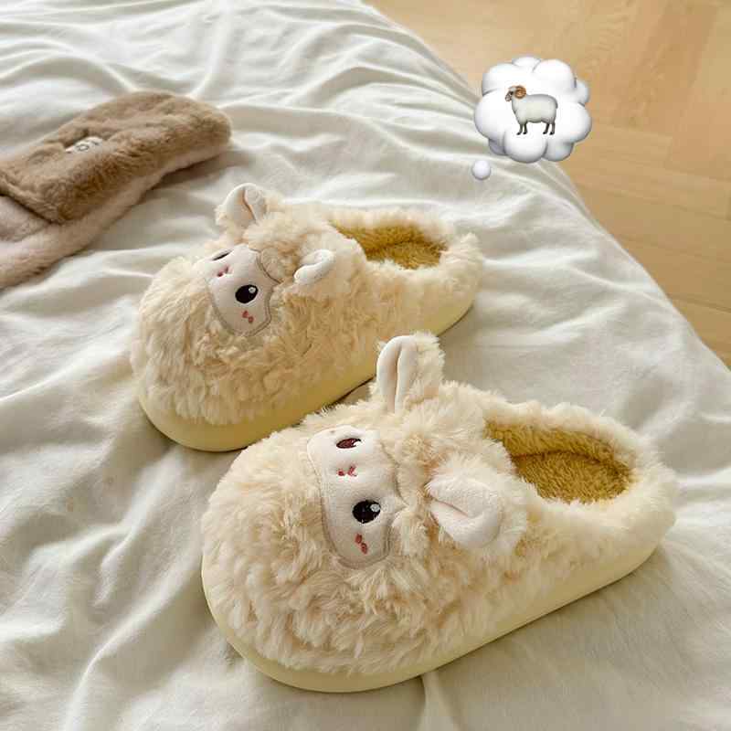 韓国 ファッション おしゃれ かわいい ルーム シューズ 靴 スリッパ 日用品 家 屋内 暖かい 保温 女性 レディース 羊 秋 冬 ホーム 滑り止め シンプル フワフワ 裏起毛(3.0)