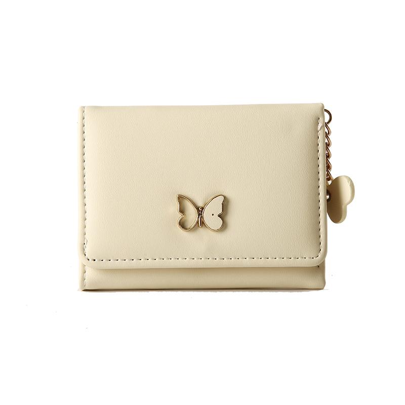 高級 韓国 財布 女性 レディース ファッション おしゃれ かわいい ウォレット シンプル ショート カード ミニ コンパクト ショート 蝶 ガーリー ワンポイント