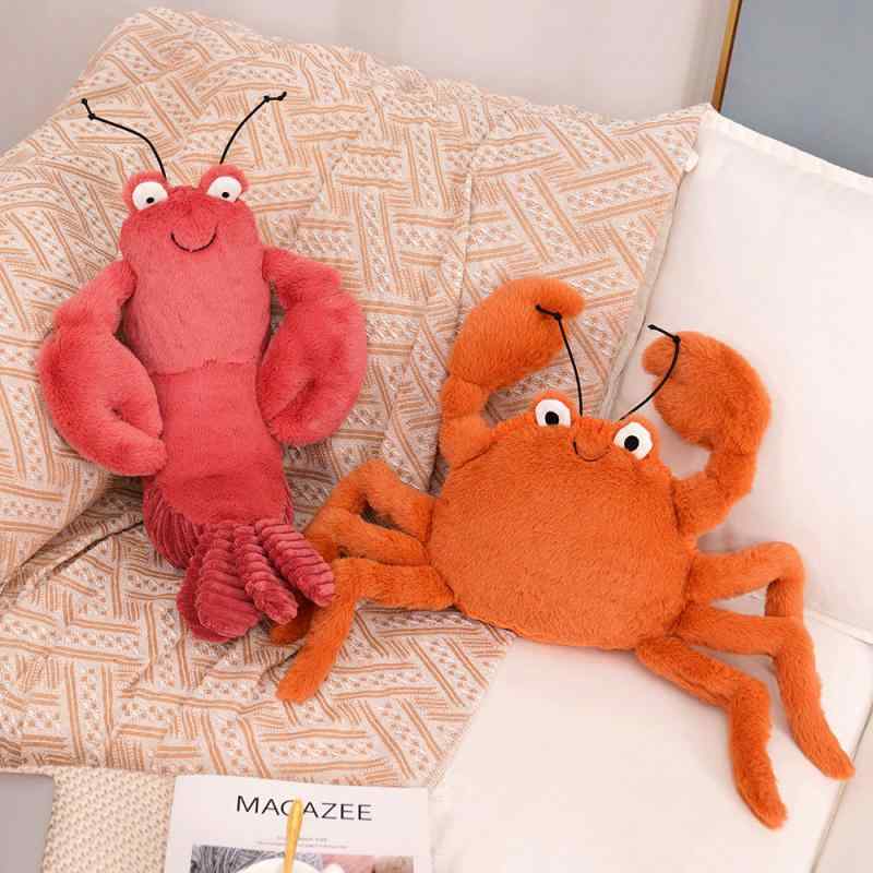 クッション 枕 ふわふわ 男の子 女の子 インテリア おもちゃ ぬいぐるみ 人形 かわいい ベビー 赤ちゃん 子供 プレゼント おすすめ 誕生日 ギフト クリスマス 贈り物 出産祝い 蟹 ロブスター 甲殻類 海洋生物 海 水族館