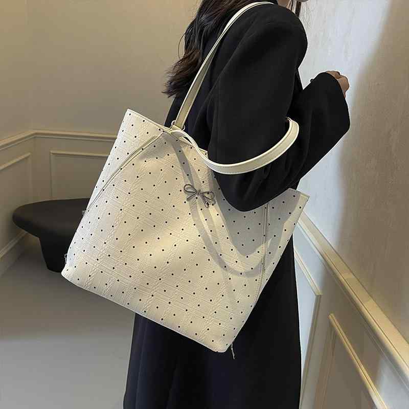 レディース ファッション 春夏 秋冬 女性 かわいい おしゃれ 韓国 鞄 バッグ 上品 大人 大容量 シンプル トート リュックサック ドット 水玉 リボン