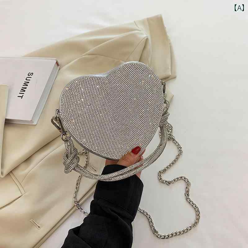 YKC8のレディース ファッション 春夏 秋冬 女性 かわいい おしゃれ 韓国 鞄 バッグ 上品 大人 ハンドバッグ カジュアル キラキラ ラメ ラインストーン ショルダーバッグ チェーン｜アングル2