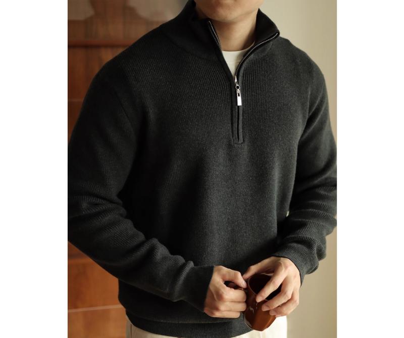 メンズ ファッション 春　夏　秋　冬　 かっこいい オシャレ モテ 男性用 紳士服 服 韓国 シンプル 綿 ハーフ ジップセーター プルオーバー アメリカン レトロ 秋　冬 カジュアル ビジネス 和風