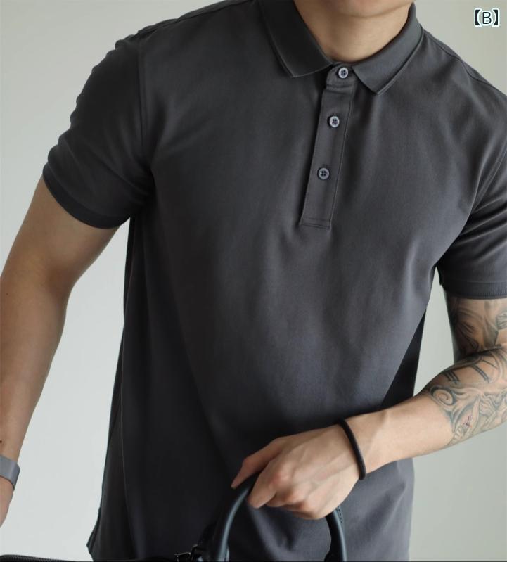 メンズ ファッション 春　夏　秋　冬　 かっこいい オシャレ モテ 男性用 紳士服 服 韓国 シンプル 抗菌 生地 アイス 状 50 カウント ピケ ポロ 半袖 T シャツ メンズカジュアル ビジネス