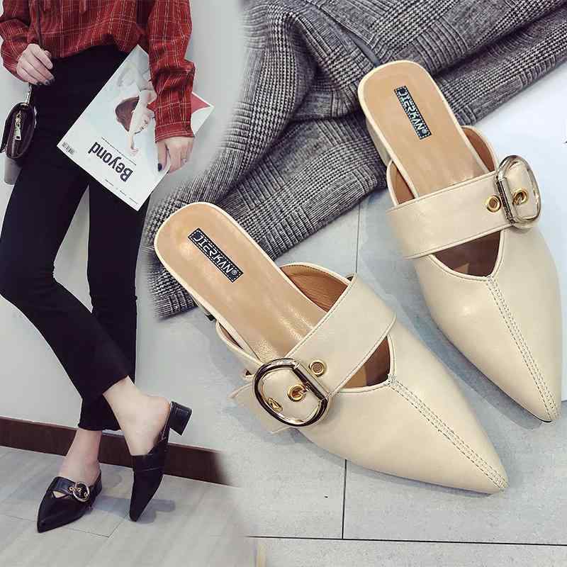 韓国 靴 シューズ 春夏 秋 冬 レディース かわいい おしゃれ 女性用 ソーシャル スリッパ 夏 スタイル ..