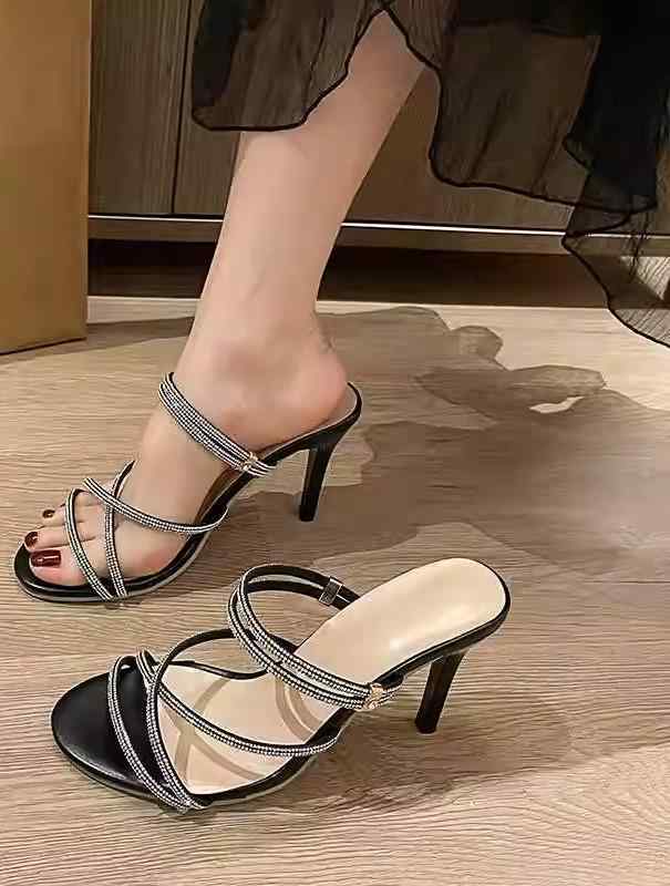 韓国 靴 シューズ 春夏 秋 冬 レディース かわいい おしゃれ サンダル 女性用 夏 アウター ハイヒール ラインストーン 透明 ファッション 着用 フェアリー スタイル サンダル