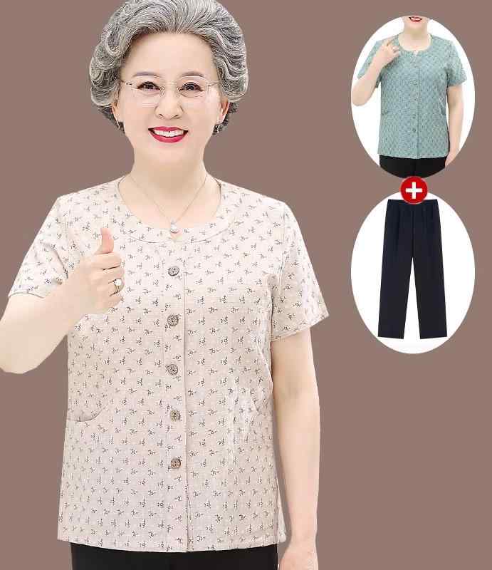 樂天商城 - レディース ファッション おしゃれ 春夏 秋冬 大人 上品 高級 マダム ミス ミセス プレゼント 敬老日 母日 高齢者 女性 カーディガン カジュアル トップス 綿 半袖 シャツ ママ サマー スーツ 高齢者 おばあちゃん 服