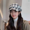 韓国 女性 春夏 秋 冬 レディース かわいい おしゃれ 日本 チェック柄 ネイビー 帽子 レディース 秋 冬 帽子な 日本 人 レトロ 英国 画家 ベイリー 八角形 帽子