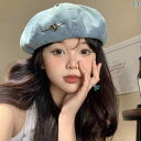 韓国 女性 春夏 秋冬 レディース かわいい おしゃれ 女性用 ラブ ウォッシュデニム ベレー 帽 韓国 バー ジョン 大きい 頭 バド ペインター ハット レトロ 顔 帽子