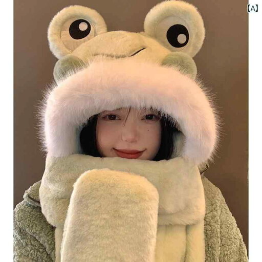 韓国 女性 春夏 秋冬 レディース かわいい おしゃれ かわいい カエル 帽子 オール イン ワン 女性用 冬 サイクリング 保護 厚手 ネック 手袋 3 点 セット 韓国 女性 春夏 秋冬 レディース かわいい おしゃれ かわいい カエル 帽子 オール イン ワン 女性用 冬 サイクリング 保護 厚手 ネック 手袋 3 点 セット