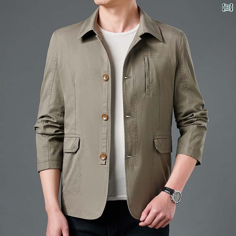メンズ ファッション 春夏 秋冬 かっこいい オシャレ モテ 男性用 紳士服 服 韓国 シンプル 大人 メンズビジネス カジュアル コットンジャケット ファッション コットン ダッド ジャケット 男性用