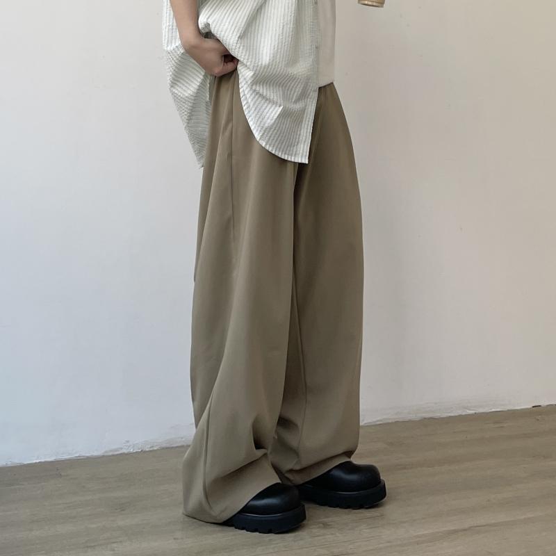 Pants - メンズ ファッション 春夏 秋冬 かっこいい オシャレ モテ 男性用 紳士服 服 韓国 シンプル 大人 春夏 レトロ ドレープ カジュアル パンツ メンズ レディース ストレート スーツ パンツ ワイド レッグ パンツ
