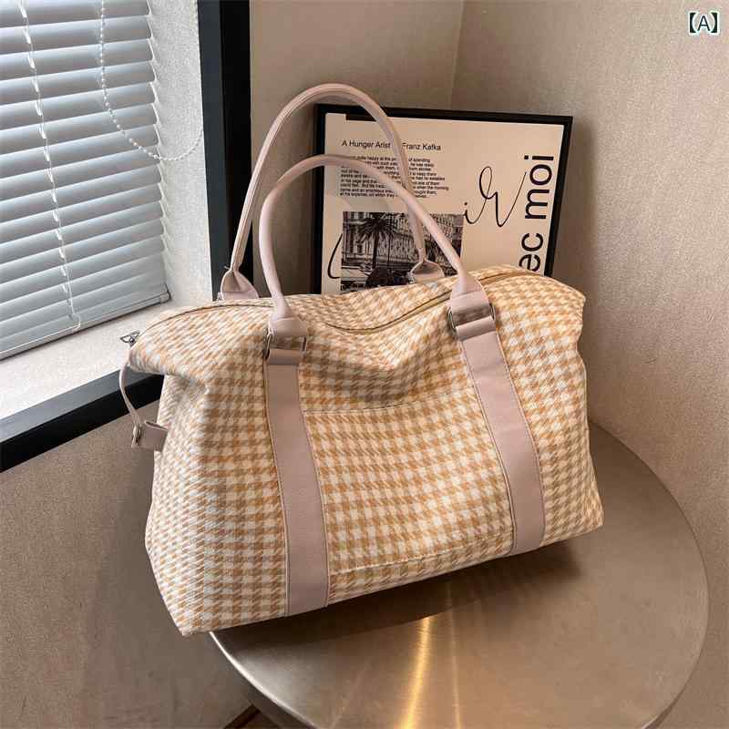 おしゃれ かわいい バッグ 鞄 旅行 トラベル レディース 女性 ファッション 韓国 大容量 出張 フィットネス 収納 ビジネス 出張 千鳥格子