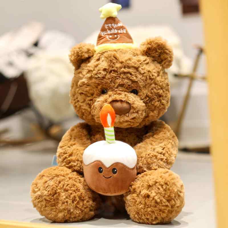 樂天商城 - クッション 枕 ふわふわ 男の子 女の子 インテリア おもちゃ ぬいぐるみ 人形 かわいい ベビー 赤ちゃん 子供 プレゼント おすすめ 誕生日 ギフト クリスマス 贈り物 出産祝い ケーキ クマ テディベア 動物 アニマル 帽子 メッセージ