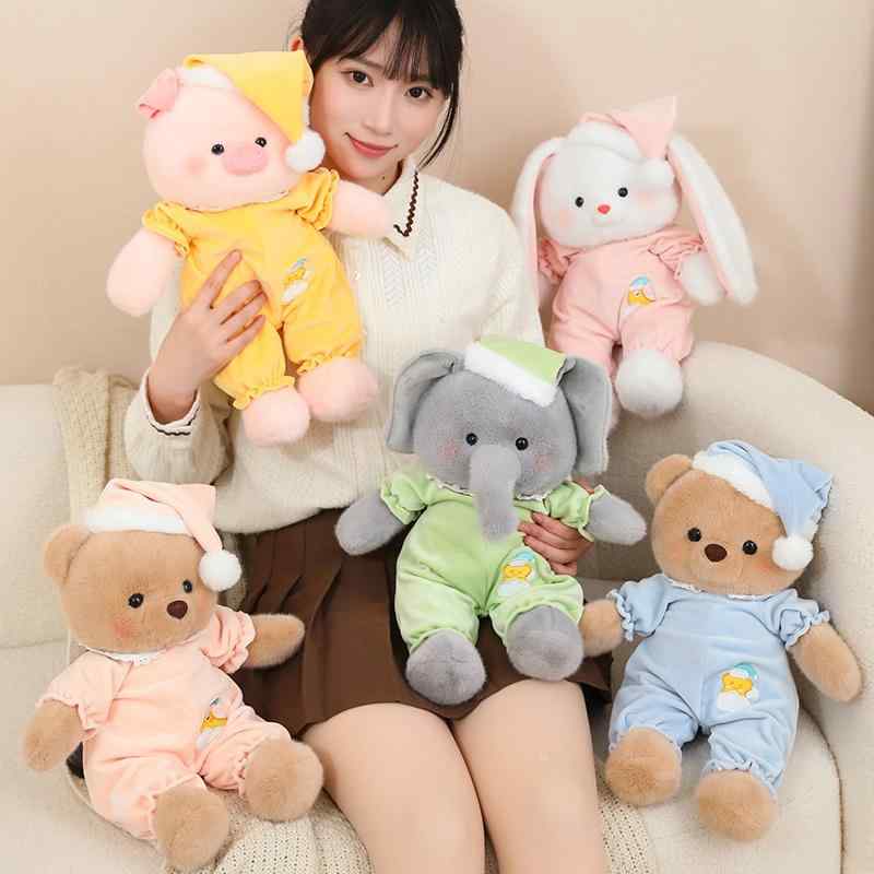 Bear - クッション 枕 ふわふわ 男の子 女の子 インテリア おもちゃ ぬいぐるみ 人形 かわいい ベビー 赤ちゃん 子供 プレゼント おすすめ 誕生日 ギフト クリスマス 贈り物 出産祝い ウサギ ソフト ゾウ クマ ブタ パジャマ 動物 アニマル