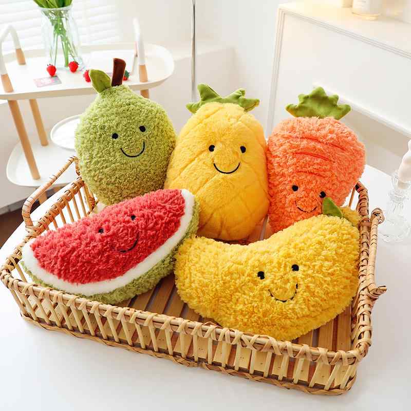 クッション 枕 ふわふわ 男の子 女の子 インテリア おもちゃ ぬいぐるみ 人形 かわいい ベビー 赤ちゃん 子供 プレゼント おすすめ 誕生日 ギフト クリスマス 贈り物 出産祝い 果物 野菜 カボチャ イチゴ アイスクリーム 人参 スイカ