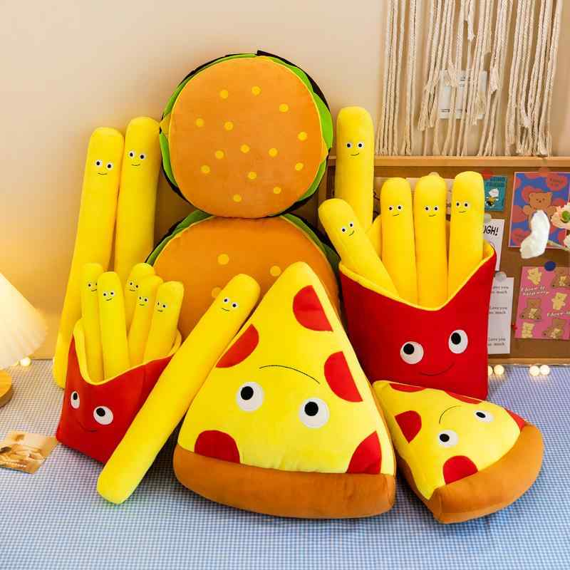 乐天商城 - クッション 枕 ふわふわ 男の子 女の子 インテリア おもちゃ ぬいぐるみ 人形 かわいい ベビー 赤ちゃん 子供 プレゼント おすすめ 誕生日 ギフト クリスマス 贈り物 出産祝い フライドポテト ハンバーガー ピザ ジャンクフード おもしろ 食品