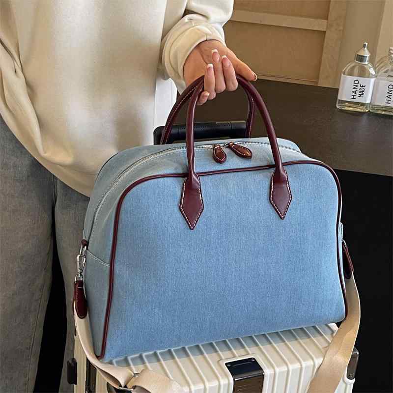 樂天商城 - おしゃれ かわいい かっこいい バッグ 鞄 旅行 トラベル レディース メンズ 女性 男性 ファッション ユニセックス 韓国 大容量 レトロ デニム ショルダー トート シンプル ビジネス 出張