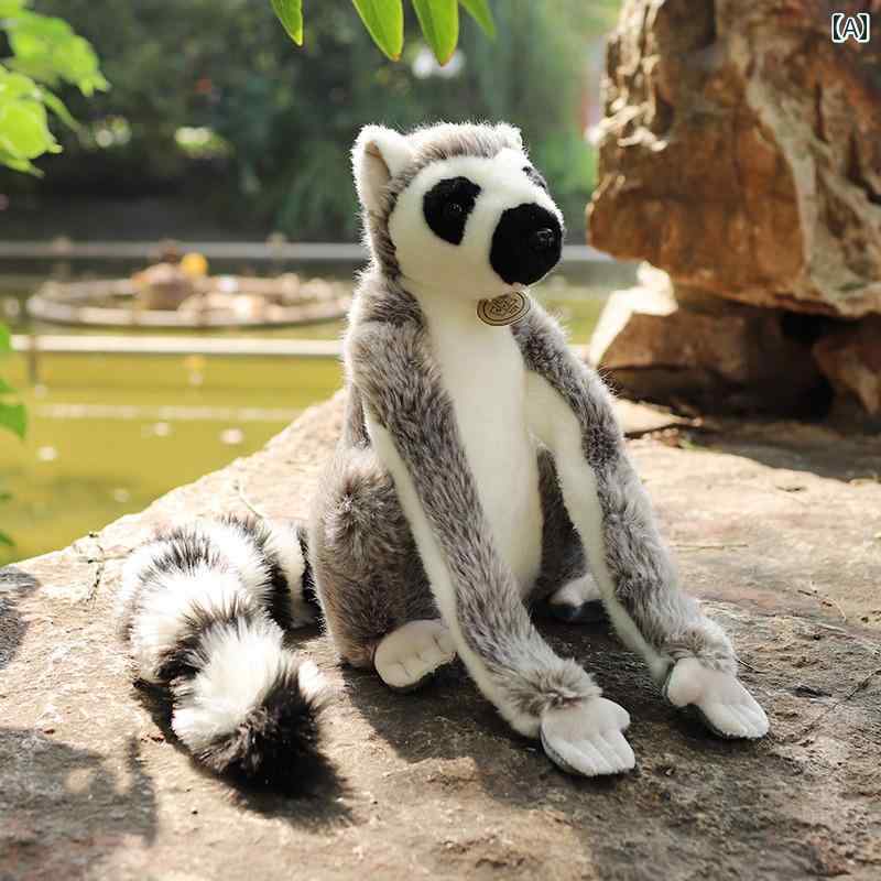 YKC8のクッション 枕 ふわふわ 男の子 女の子 インテリア おもちゃ ぬいぐるみ 人形 かわいい ベビー 赤ちゃん 子供 プレゼント おすすめ 誕生日 ギフト クリスマス 贈り物 出産祝い キツネザル 動物 猿 アニマル リアル｜アングル2