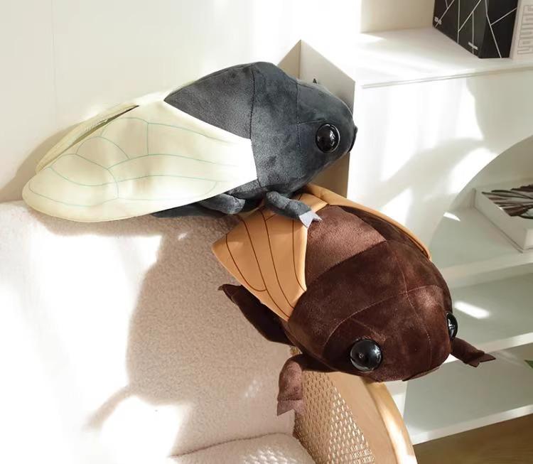 乐天商城 - クッション 枕 ふわふわ 男の子 女の子 インテリア おもちゃ ぬいぐるみ 人形 かわいい ベビー 赤ちゃん 子供 プレゼント おすすめ 誕生日 ギフト クリスマス 贈り物 出産祝い おもしろ 昆虫 夏 セミ