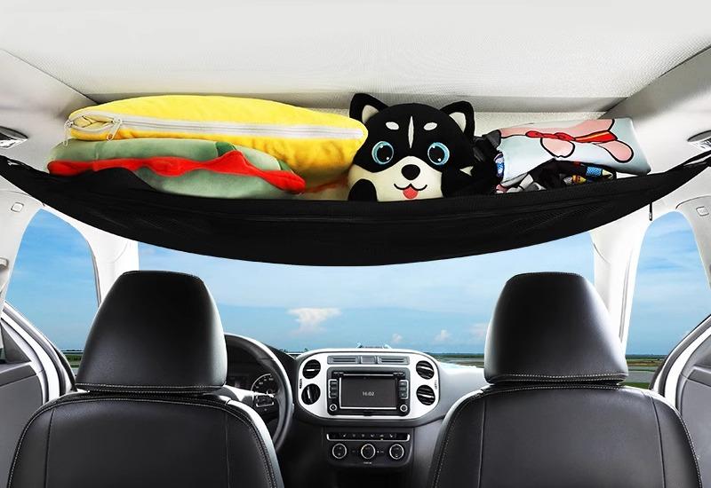 カー用品 車用品 アクセサリー 収納袋 天井 収納 弾性 メッシュ バッグ 吊り下げ 便利 シンプル ネット 整理 スペース